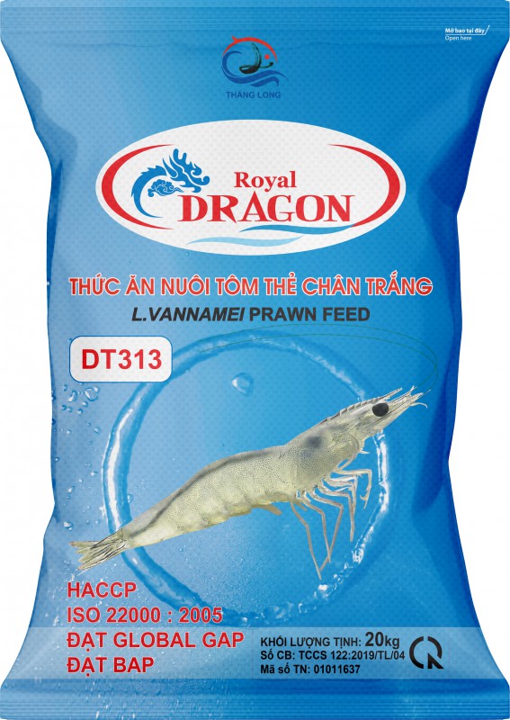 THỨC ĂN NUÔI TÔM THẺ DT313 20KG