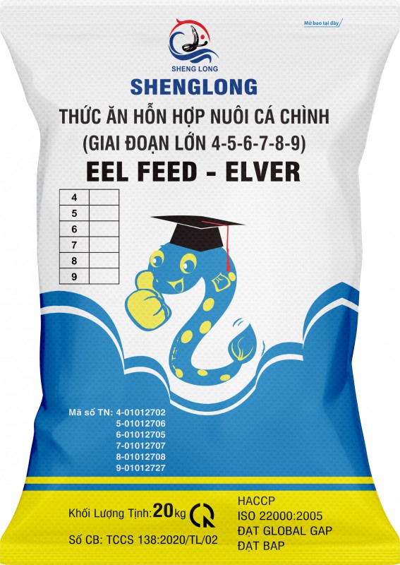 Thức ăn hỗn hợp nuôi cá Chình (Giai đoạn lớn 4-5-6-7-8-9) 20Kg