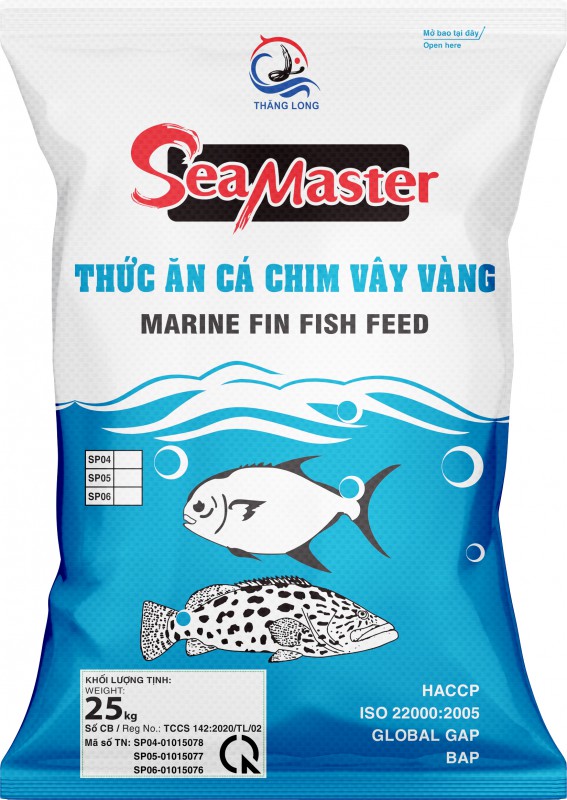 THỨC ĂN CÁ CHIM VÂY VÀNG S030.F02.074 SP04-06 25kg